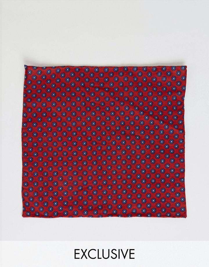 Heart & Dagger Pocket Square In Mini Geo - Red