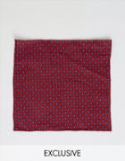 Heart & Dagger Pocket Square In Mini Geo - Red