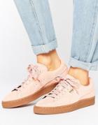 Puma Pink Suede Classic Sneakers With Gum Sole - Pink