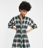 Missguided Tall Pleated Waist Shirt Dress In Check-multi