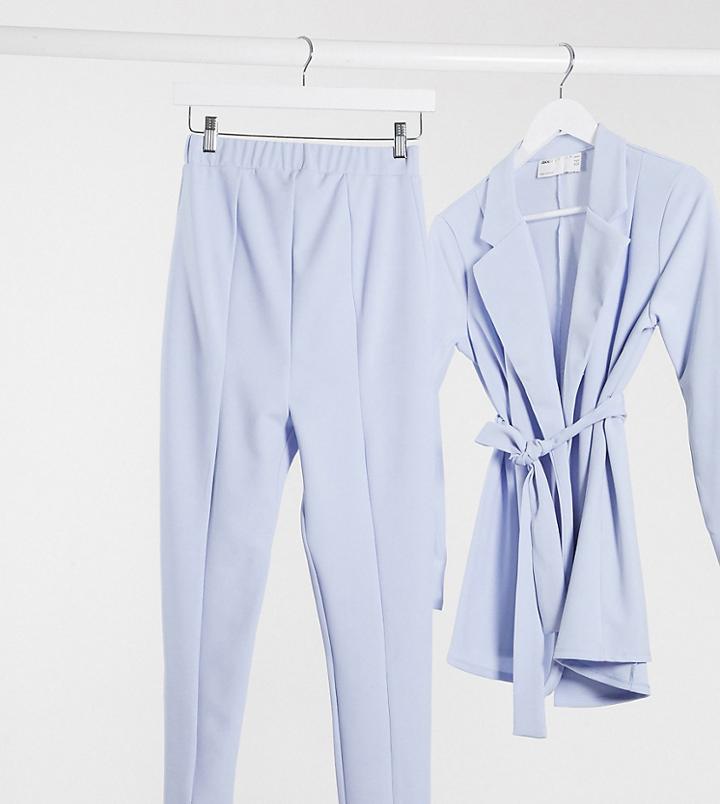 Asos Design Maternity Jersey Over Bump Slim Suit Pants In Pale Blue-blues