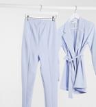 Asos Design Maternity Jersey Over Bump Slim Suit Pants In Pale Blue-blues