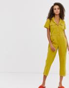 Moon River Utility Style Jumpsuit-yellow
