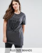 Brave Soul Plus Tour T-shirt Dress - Gray
