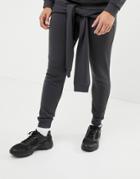 Asos Design Skinny Joggers With Tie Around Detail - Black