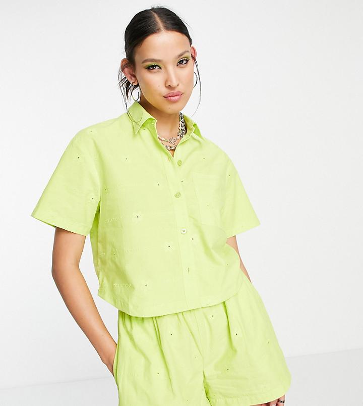 Collusion Shirt With Brodiery In Green - Part Of A Set