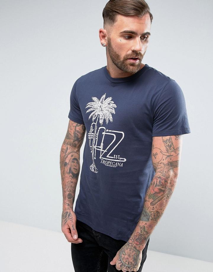 Jack & Jones Vintage T-shirt With Graphic Print - Navy