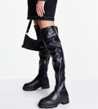 Raid Wide Fit Rooshi Over The Knee Stretch Boots In Black