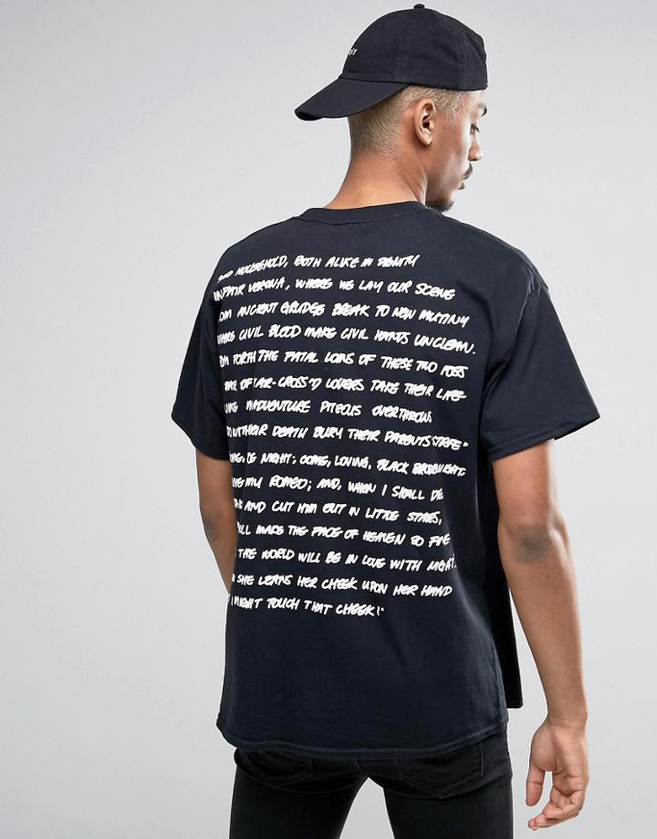 New Love Club Romeo Back Print T-shirt - Black