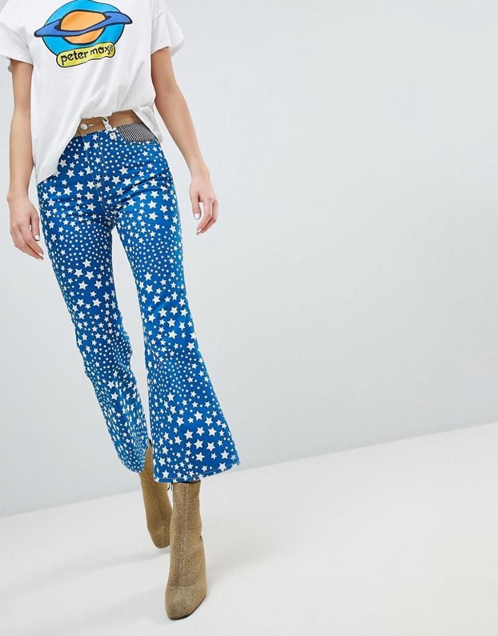 Wrangler X Peter Max Cosmic Print Cropped Flare Jean - Multi