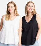 Asos Design Curve Ultimate Tank Top With Scoop Neck In Organic Cotton In 2 Pack Save-multi