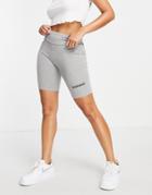 Napapijri Logo Legging Shorts In Light Gray-grey