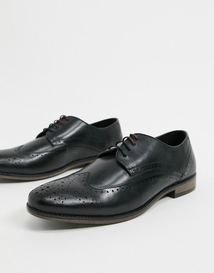 River Island Leather Brogues Black