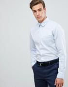 Selected Slim Fit Poplin Shirt With Chest Pocket - Blue
