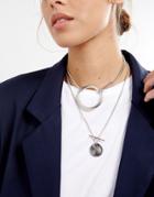 Asos Chain Toggle Necklace - Silver