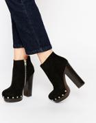 Miss Kg Slade Platform Clog Ankle Boots - Black