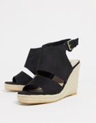 Miss Selfridge Lace Up Heeled Espadrilles In Black