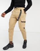 Bershka Cargo Pants In Camel-neutral