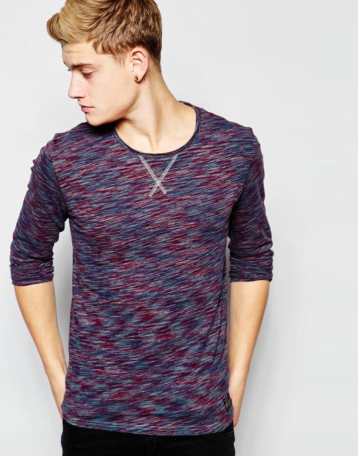 Solid Spacedye Long Sleeve Top - Blue