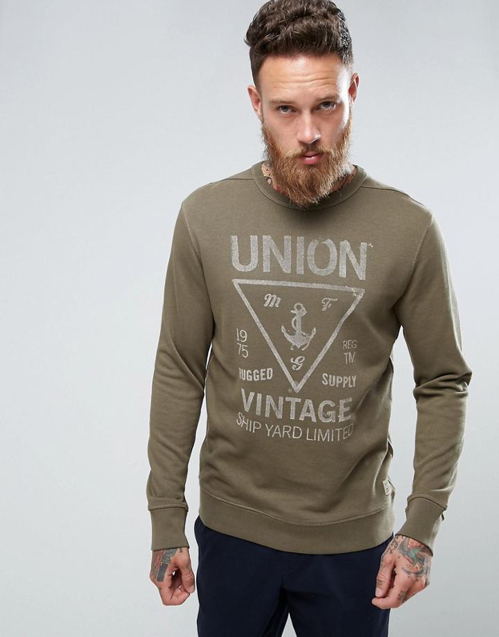Jack & Jones Vintage Sweatshirt With Washed Graphic - Green