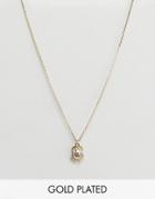 Orelia Gold Plated Scarab Charm Pendant Necklace - Gold