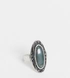 Reclaimed Vintage Inspired Burnished Silver Ring With Stone