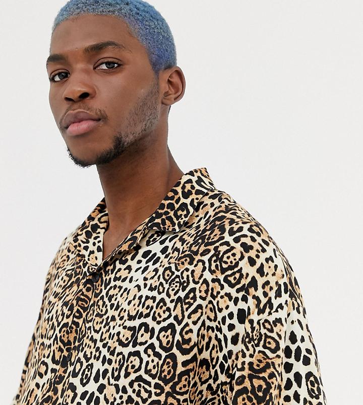 Collusion Digital Print Leopard Shirt - Brown