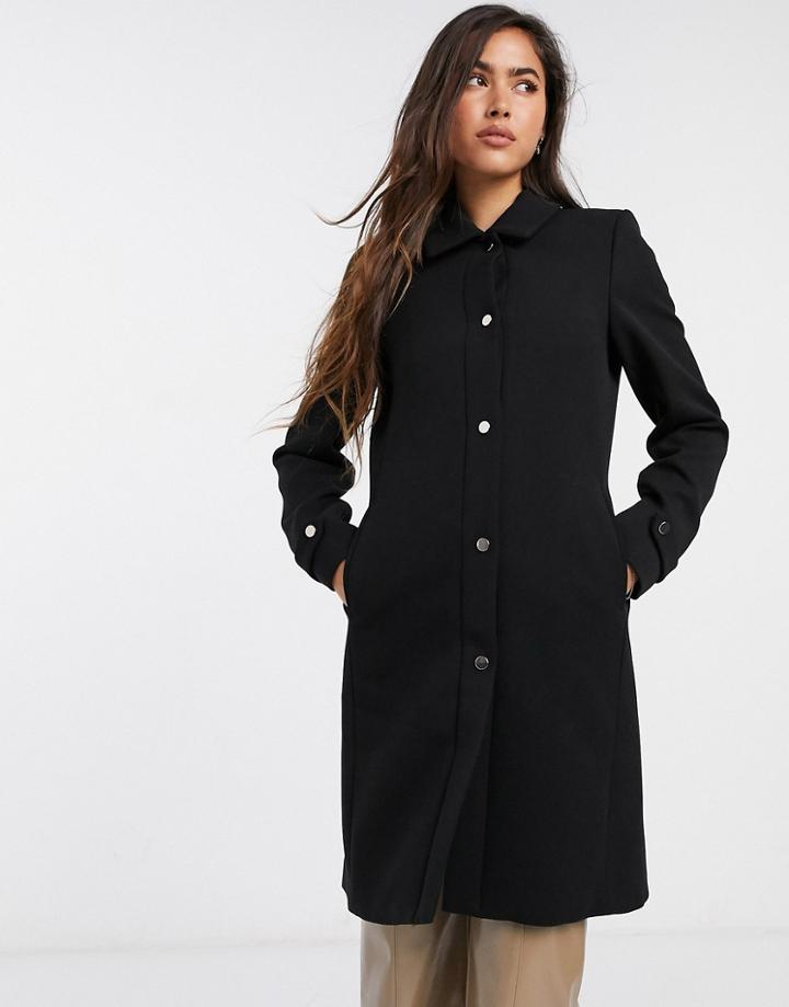 Mango Straight Coat In Black
