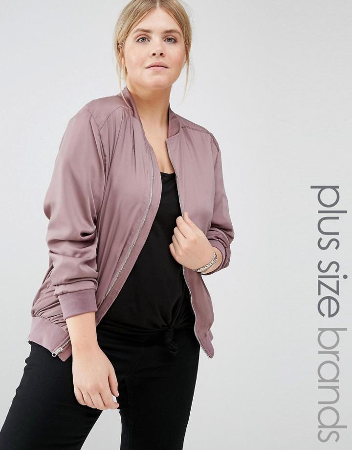 New Look Plus Sateen Bomber - Beige