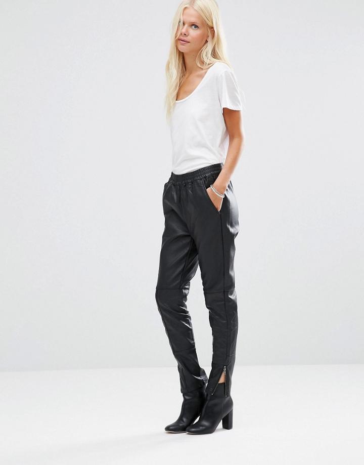 Minimum Marike Faux Leather Pants - Black