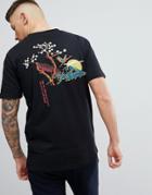 Pull & Bear Embroided T-shirt In Black - Black
