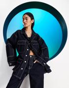 Asos Design Circular Design Denim Worker Jacket In Rinsewash - Part Of A Set - Mblue