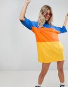 The Ragged Priest Oversize T-shirt Dress In Color Block - Multi