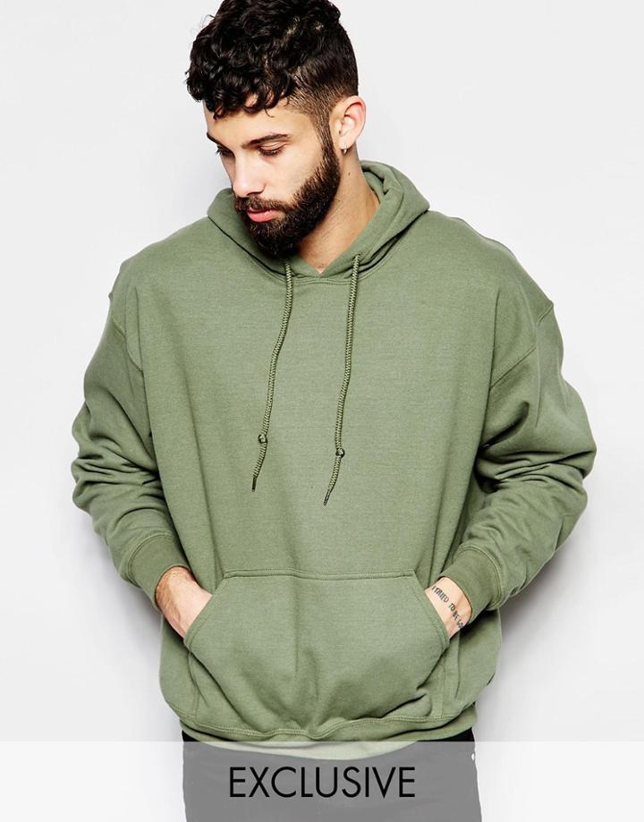 Reclaimed Vintage Hoodie - Military Green
