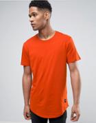 Only & Sons Longline Curved Hem T-shirt - Orange