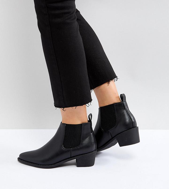 Truffle Collection Wide Fit Chelsea Boot - Black