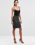 Minimum Verah Stripe Bodycon Skirt - Black