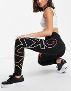 Dkny Sport Leggings With Ombre Side Logo In Black