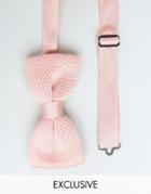 Noose & Monkey Knitted Bow Tie - Pink