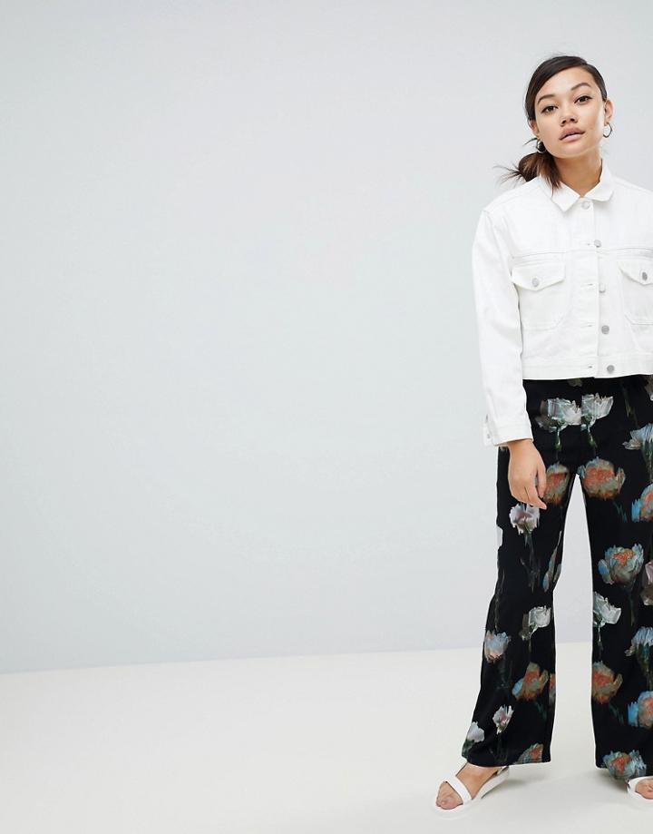 Weekday Popper Waist Wide Leg Pants - Multi