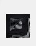 Asos Pocket Square With Stripes And Black Boarder - Black