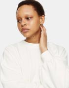 Topshop Considered Funnel Neck Sweatshirt In Cream-white