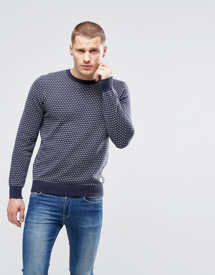 Pepe Addle Crew Neck Sweater - Navy