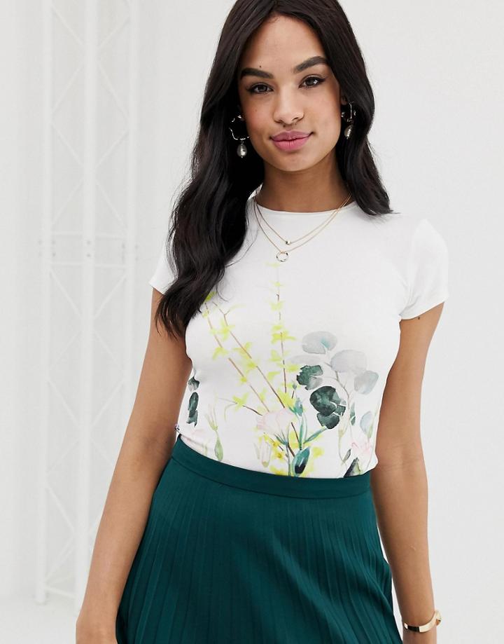Ted Baker Bobiie Elgance Fitted T-shirt-white