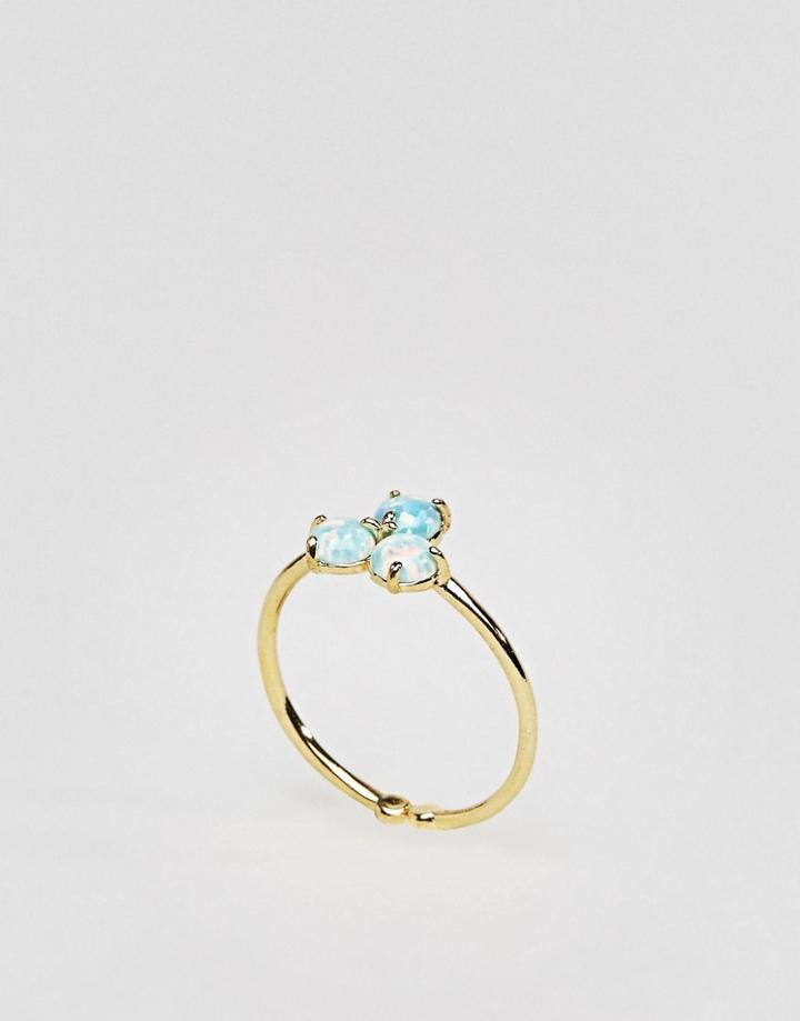 Limited Edition Opal Triple Stone Fine Ring - Blue