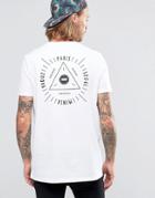 Asos Longline T-shirt With Pyramid Chest And Back Print - White
