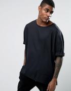 Asos Oversized Over The Head Shirt In Black - Black