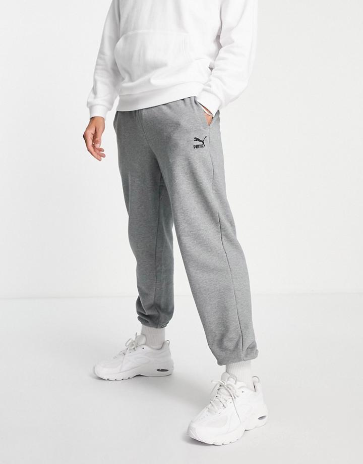 Puma Classic Logo Sweatpants In Gray