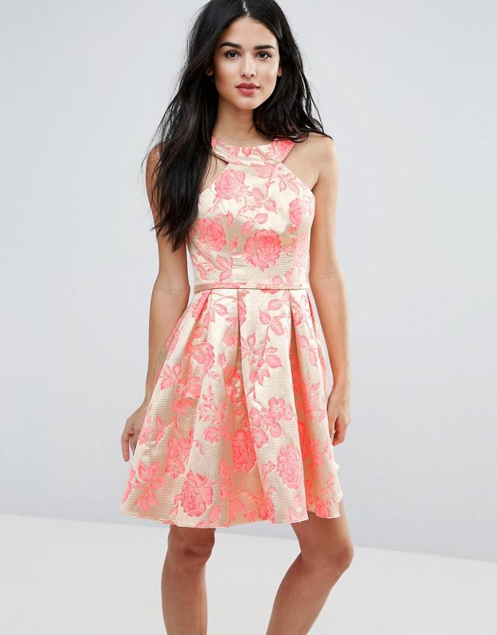 Forever Unique Printed Pleated Dress - Multi