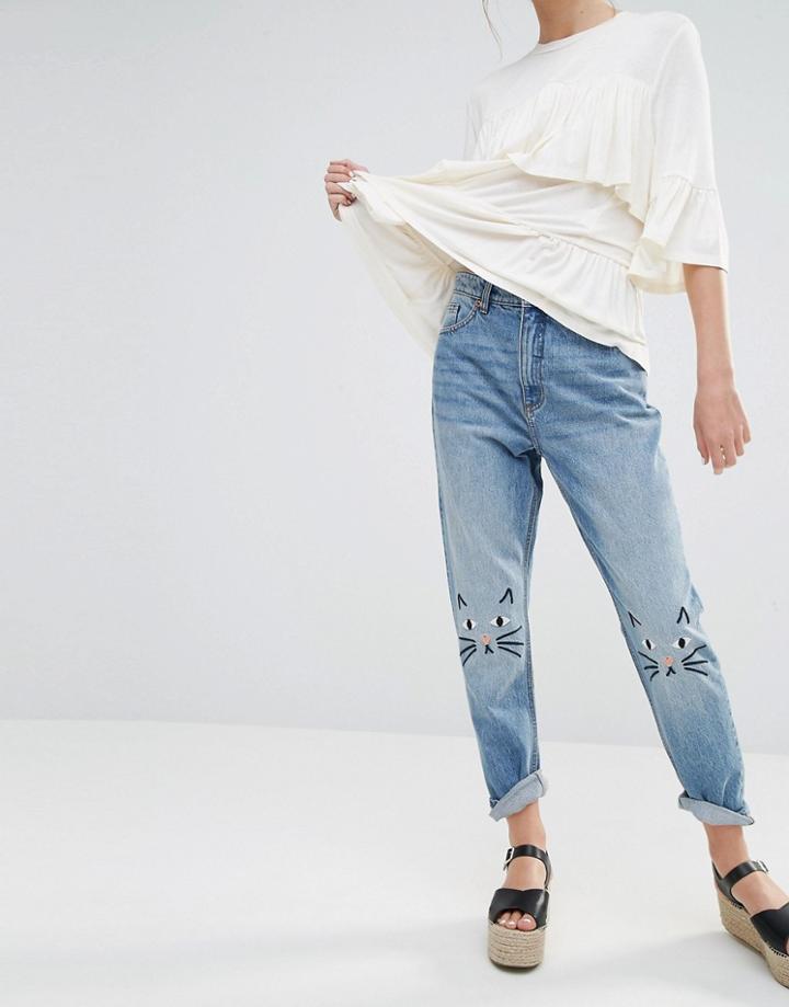Monki Kimomo Love Jeans - Blue